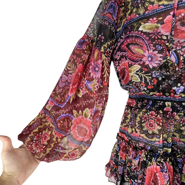 MISA Los Angelos Elisabetta Mini Dress Flora Valentina Print Size S - Image 5