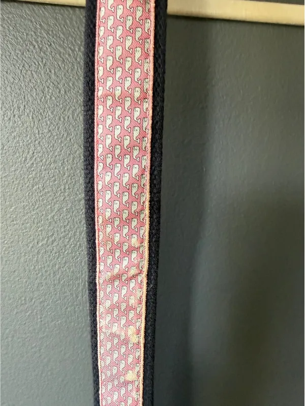 Vineyard Vines Pink Whale Patterned Belt Size 32 - Image 3