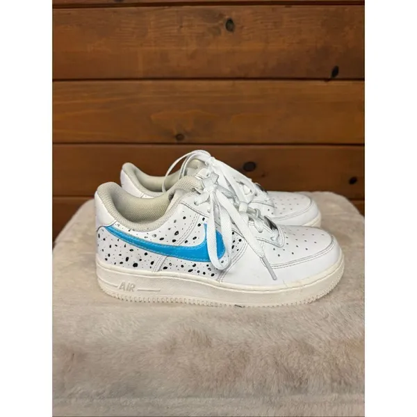 Nike Womans Air Force 1 Custom sneakers blue/yellow Sz 5.5 DD8959-100 - Image 2