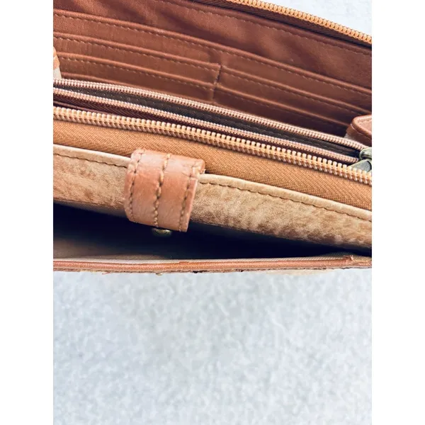 The Sak Leather Embossed Wallet Wristlet Travel‎ Organizer With Strap - Image 6
