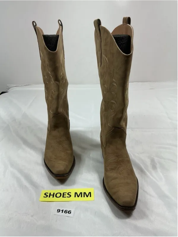 Womans New IUV Pullon Knee High Cowgirl Boots Size 8.5 Light Brown - Image 3
