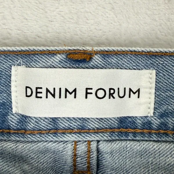 Denim Forum The 90s Mid-Rise Cargo Mini‎ Skirt Light Wash Blue Cotton Size 23 - Image 2