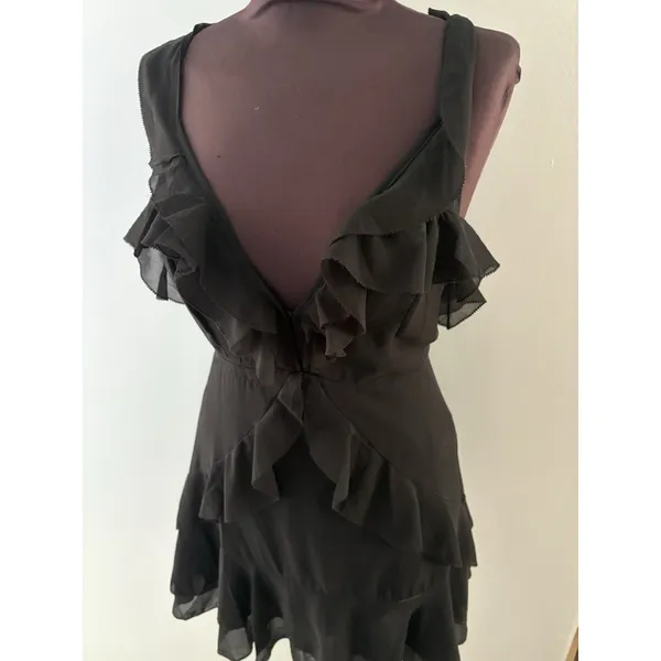Storia Babydoll Dress Size S Black Ruffled Mini Witchy Goth Whimsy Feminine Y2K - Image 2