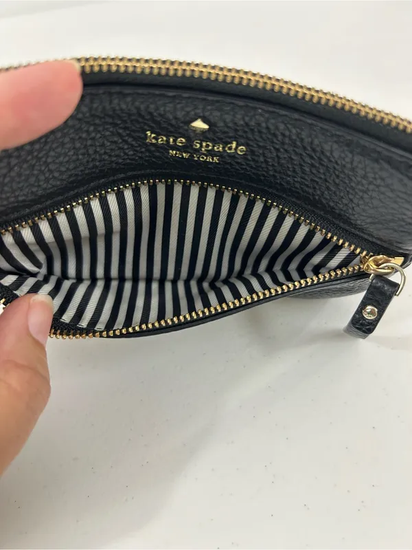 Kate Spade Black and Gold Wristlet - Image 4