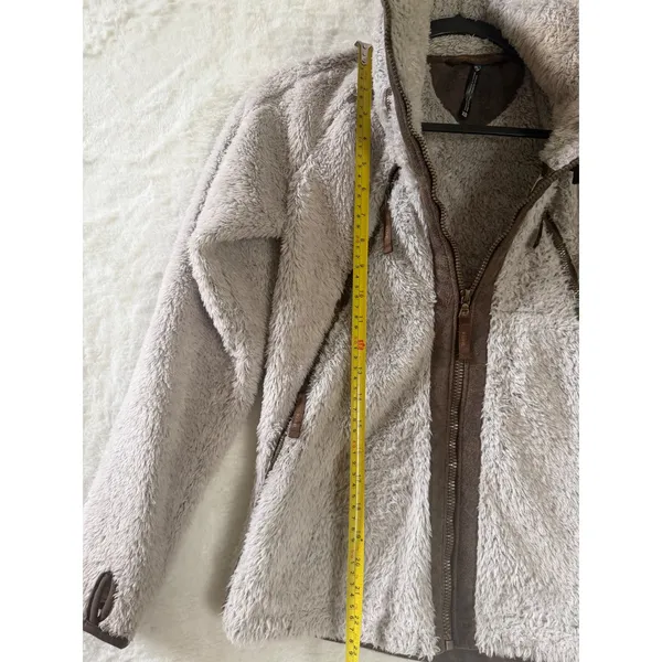Kuhl Flight Jacket Womens XS Grey Full Zip High Pile Fleece‎ Thumbholes Hooded - Image 4