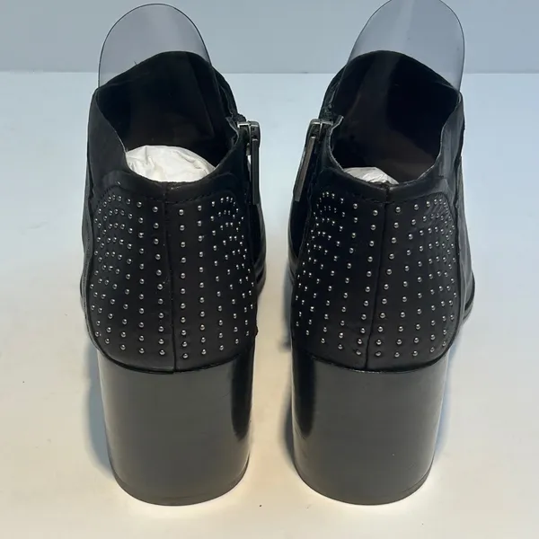 1.STATE Jelin Black Waxy Leather Studded Block Heel‎ Ankle Booties JELIN 9M - Image 11