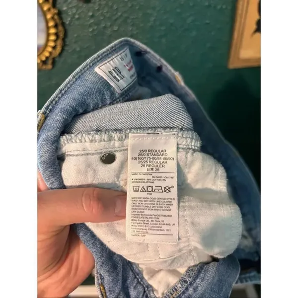 GAP 70s High Rise Flare Jeans Womens 25/0 Light Denim Boho Retro - Image 4