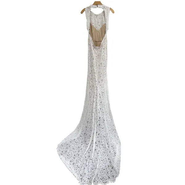 Lulus Love Everlasting White Floral Lace Mermaid Maxi Dress Wedding Gown Small - Image 2
