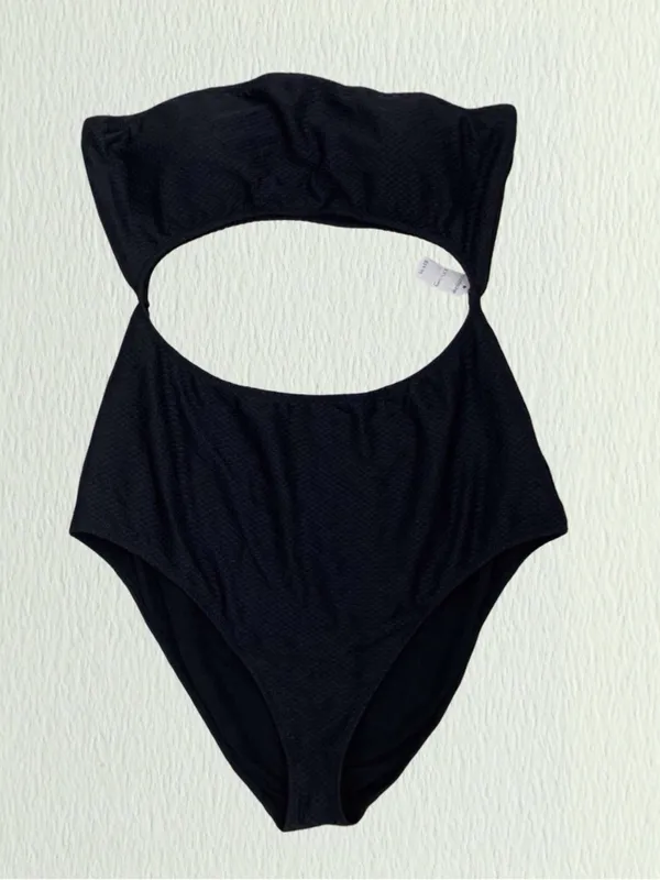 Aerie One Piece Full Coverage Swimsuit | Black Textured | XXL Long / Tall NWT - Image 5