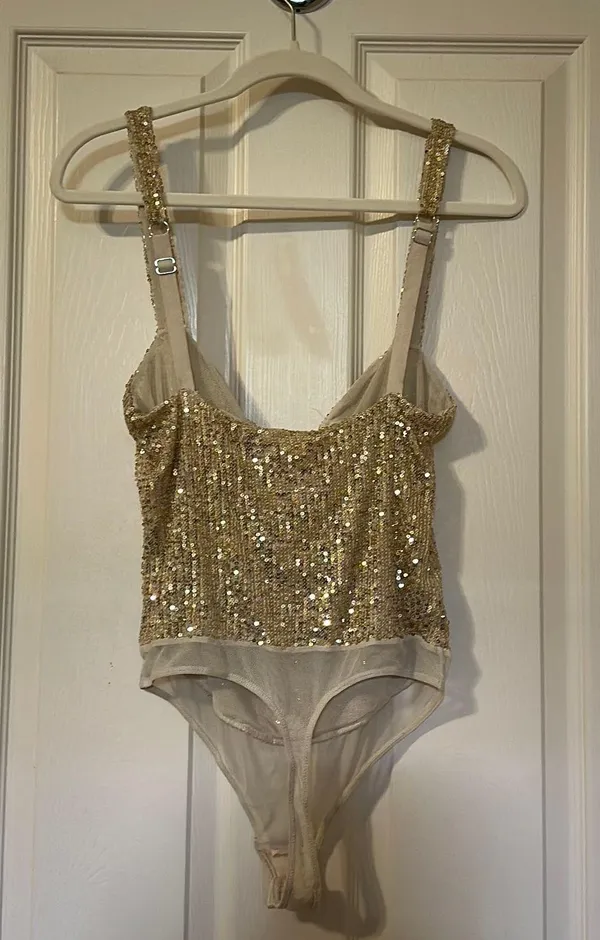 gold sequin bodysuit - Image 2