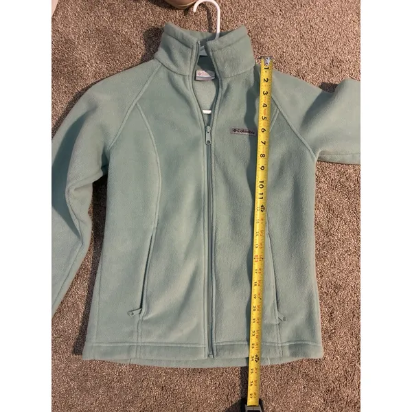 Columbia Benton Springs Womens Sz Small Light Blue Full Zip Fleece Jacket - Image 7