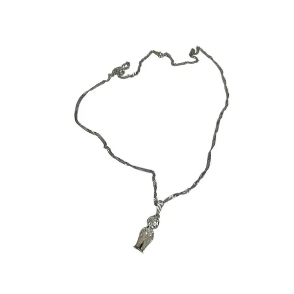 Boy charm necklace pendant 925 marking boy with overalls - Image 12