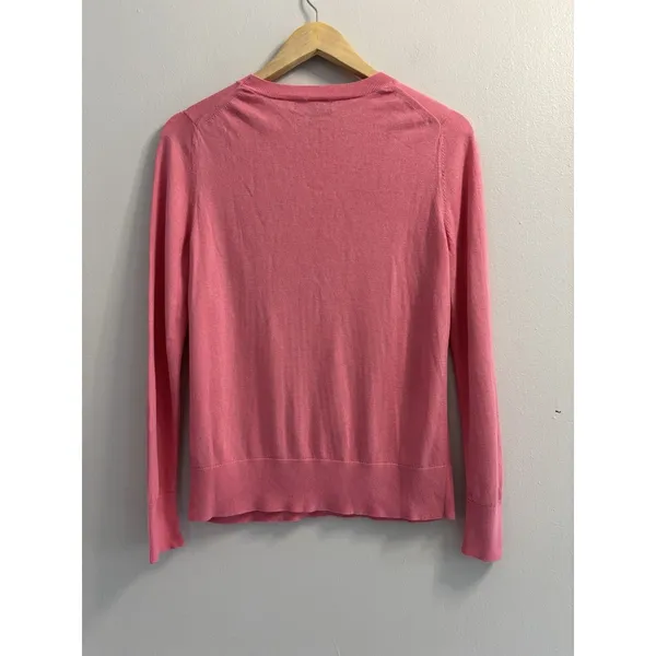 Banana Republic Silk Cashmere Sweater Womens Medium Pink Crew Neck Pullover M - Image 3