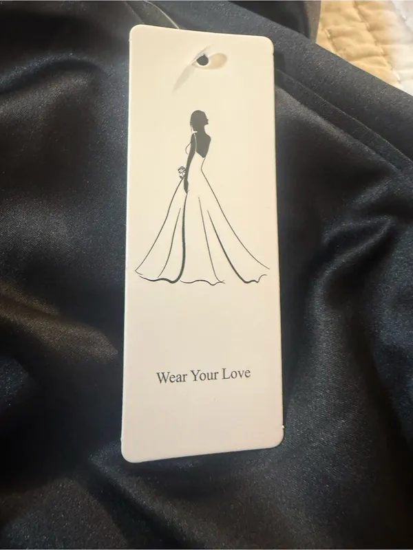 Wear Your Love Black Satin Pearl Trim Open Back Detachable Bow Mini Small NWT - Image 8