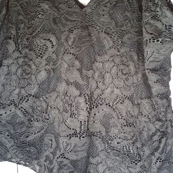Nine Britton Black Floral Lace Sleeveless V-Neck Festival Whimsigoth Bodysuit - Image 10