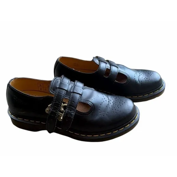 Dr Martens Smooth Mary Jane Flat 8065 Black Leather Buckle Shoes eu43 uk9 us11 - Image 3