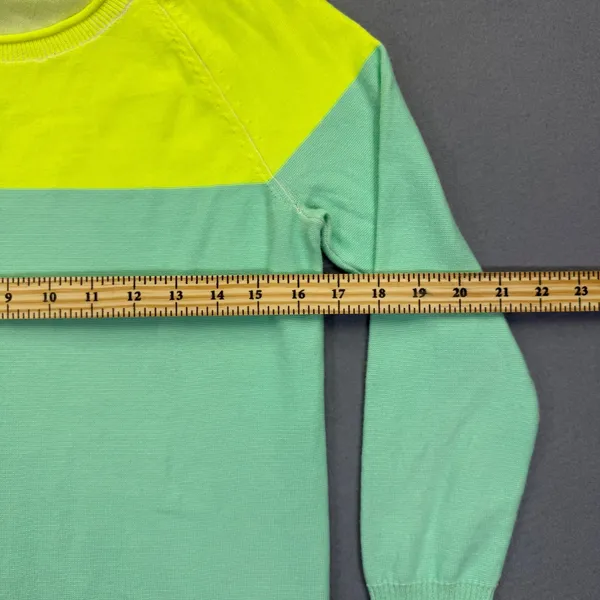 Madewell Womens Colorblock Raglan Sweater Mint Green Neon Yellow Size S‎ - Image 5