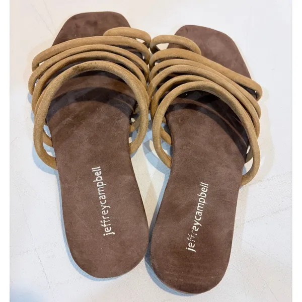 Jeffrey Campbell Suede Tubular Multi Strap Slide Sandals Womens Size 8 EU 39‎ - Image 3