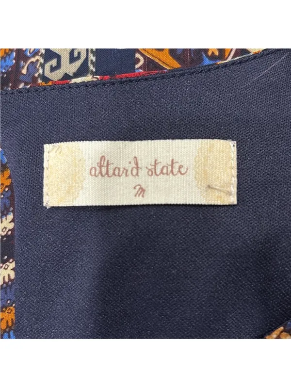 Altar'd State Red & Navy Boho Paisley Scoop-Neck Tunic - Image 2