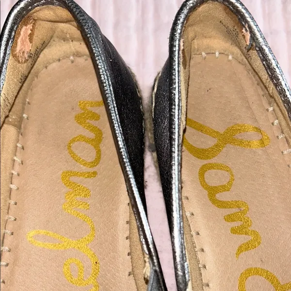 Sam Edelman Size 7 Metallic Silver Woven Slip-On Espadrilles - Image 5