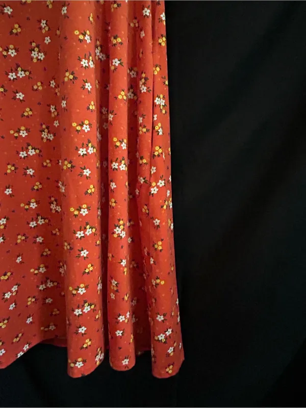 LuLaRoe Women’s Jessie Orange White Floral Dress XS - Image 4