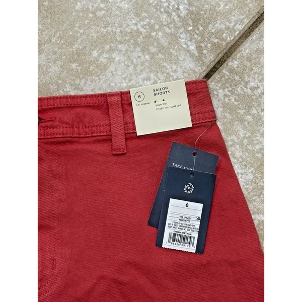 Universal Threads NWT Universal Thread highest rise sailor denim shorts size 6 bright red - Image 4