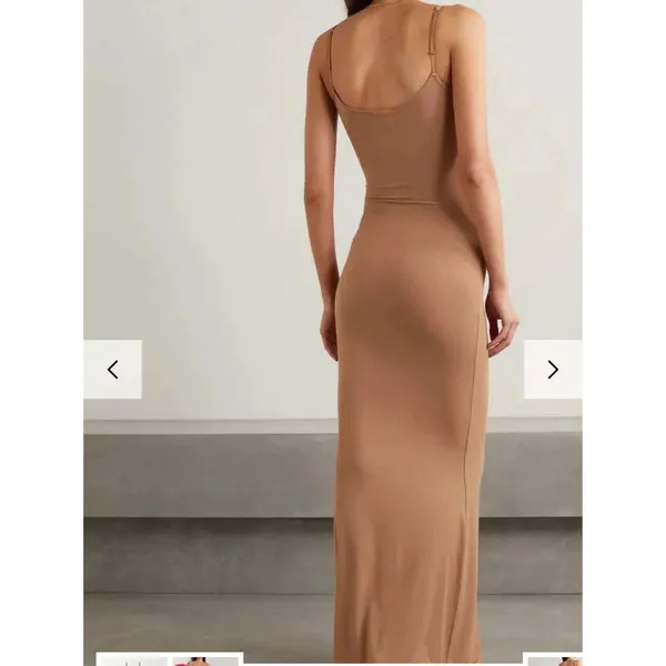 SKIMS Camel Brown Soft Lounge Ribbed Long Slip Maxi Dress Size Small S EUC - Image 2