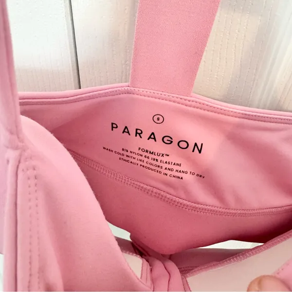 PARAGON FORMLUX Pink Zip-Up Sports Bra SMALL - Image 4