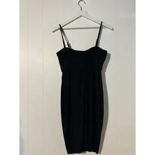 Roulette Cocktail Black Dress Embellished Beaded Waist Size 8 - Image 2