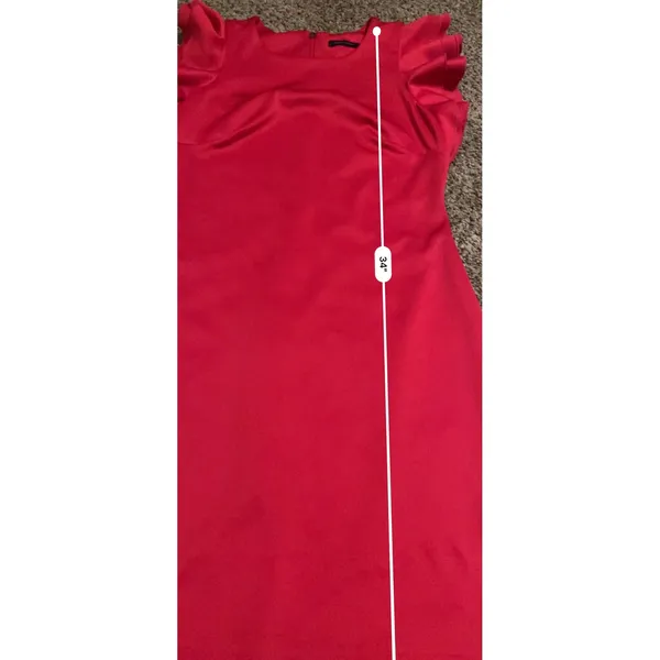 Tommy Hilfiger Red Ruffle Sleeve Sheath Dress Crew Neck Mini Business No size - Image 6