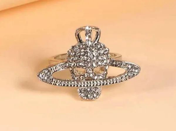 UBO Skull Decor Cuff Ring Silver - Image 4
