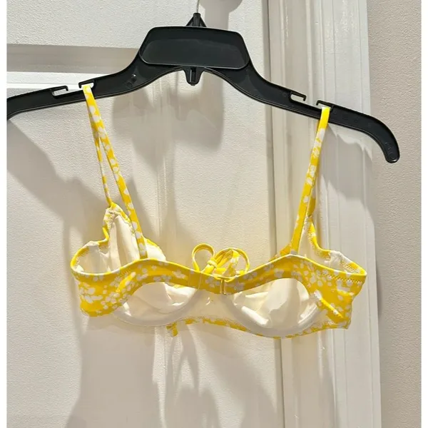 Aerie Yellow Floral Bikini Top - Image 3
