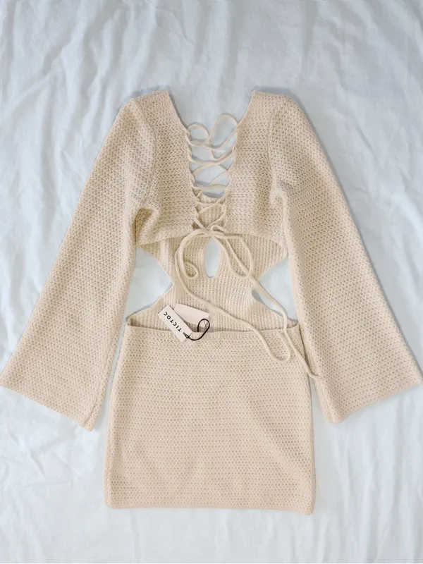 NWT • Crochet Cutout Mini Dress - Image 7