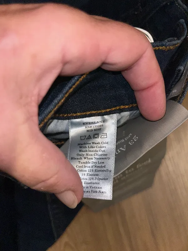 Everlane 23 Ankle Mid Rise Skinny Jeans Size 23 Dark Wash - Image 3