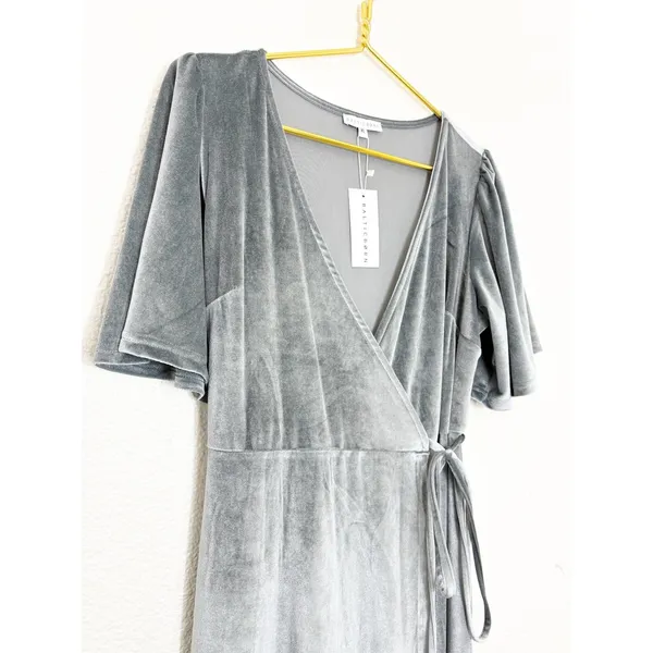 Baltic Born Katelyn Velvet Wrap Maxi Dress Dusty Blue Size XL Wedding Party NWT - Image 8