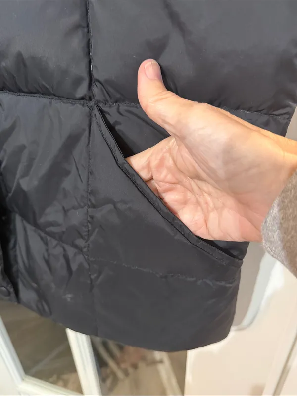 LAND'S END Black Quilted Down Puffer Vest Medium Granola Gorpcore Cottagecore - Image 2