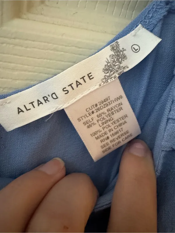 Altar'd State Dusty Blue Tie Shoulder Maxi Dress - Image 4