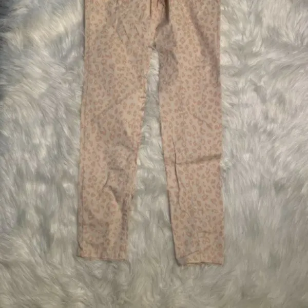 H&M Women's Size 6 Skinny Jeans Light Pink Animal Print Cheetah‎ Print Cotton - Image 4