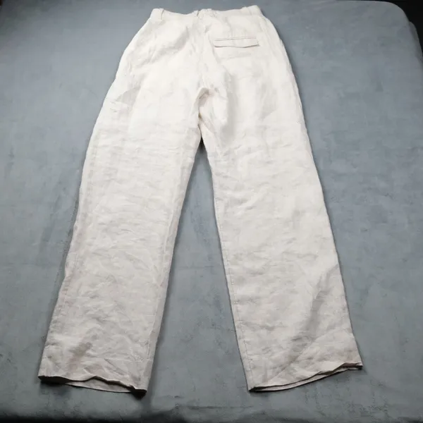 ARKET Linen Pleated Wide Leg Trousers 34 Beige 100% Linen Minimalist 1063502-001 - Image 13