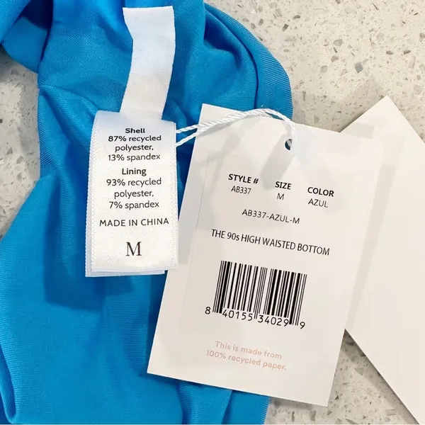 Andie Swim The 90s High Waisted Bottom Azul Electric Bright Blue Size‎ Medium - Image 6