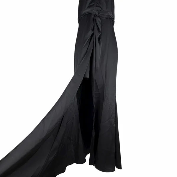 ASTR Georgiana Halter Neck Maxi Dress Black Satin Size S - Image 8