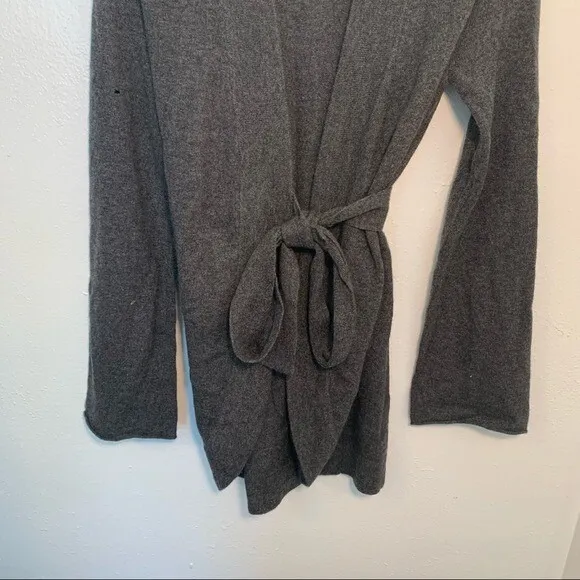 Rhys Dwfen Women's Size Small Wrap Cardigan Sweater Dark Gray 100% Cashmere - Image 3