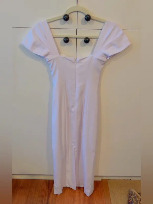 NWOT Abercrombie & Fitch White Off Shoulder Midi Dress Pencil Bodycon XXS - Image 4
