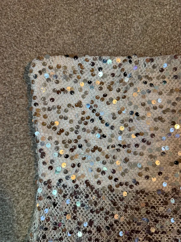 Hello Molly Silver Strapless Sequin Crop Top - Image 2