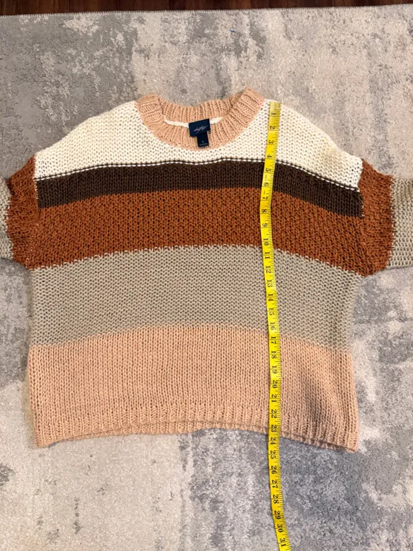 Daytrip Striped Crewneck Sweater in Cream, Tan & Brown - Image 6