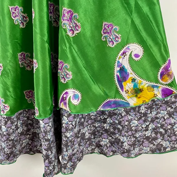 Reversible Wrap Maxi Skirt BIN175 Green - Image 3
