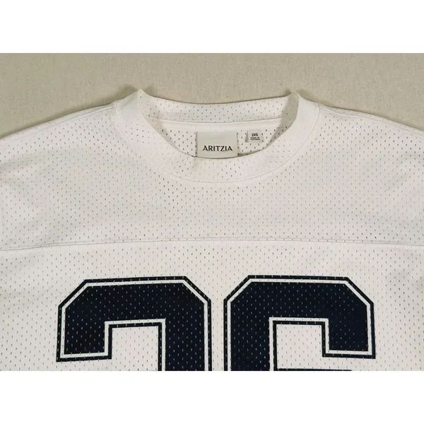 Aritzia Trading Jersey Mesh Crewneck Womens XXS White Sporty 90s Y2K Streetwear - Image 5