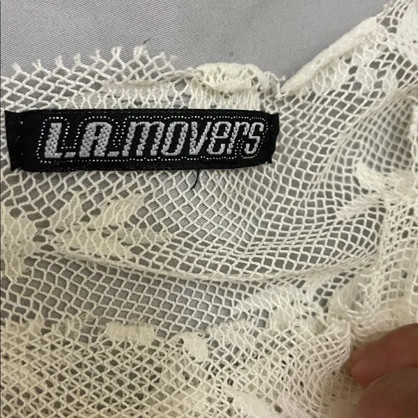 Y2K L.A. Movers lace Long Sleeve top White - Image 3