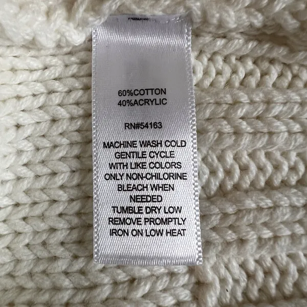 Marc New York Andrew Marc Sweater Womens Small Cream Cable Knit Mock Neck Chic - Image 7