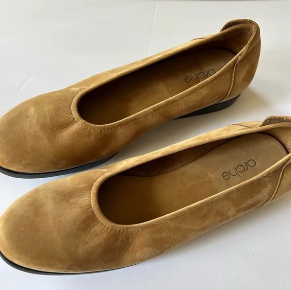 Arche Albame Beige Leather Nubuck Flats Women's Size 7 US / 38 EU - Image 2